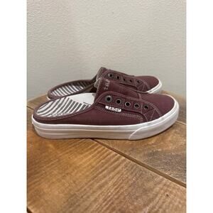 Taos EZ Soul slip-on mule red burgundy sneakers size 6